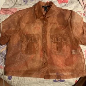 Button Up Cropped Top